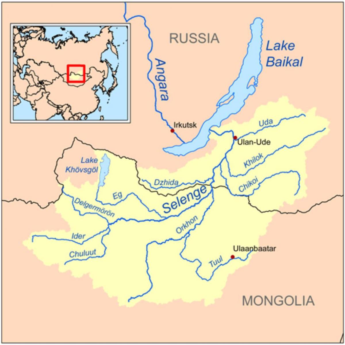 harta Mongolia râu