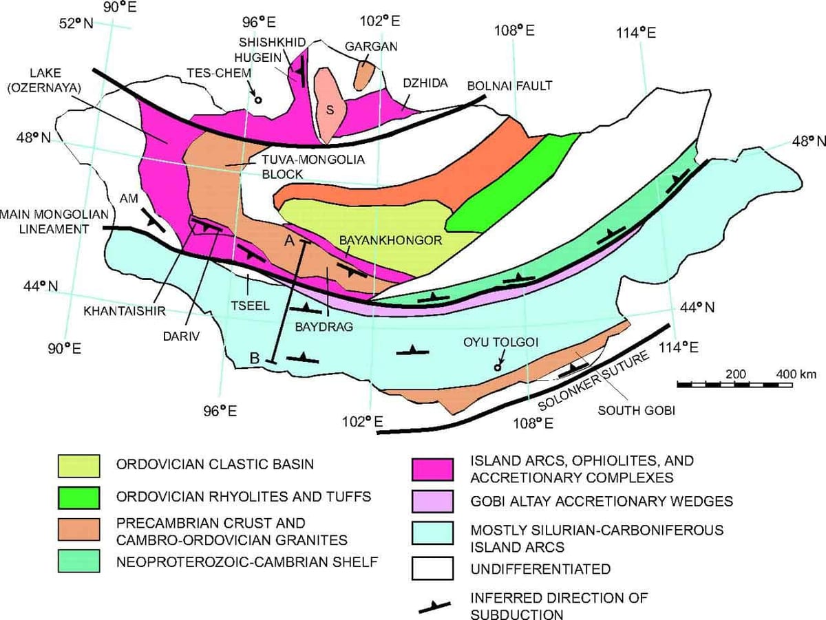 harta geologică harta Mongolia
