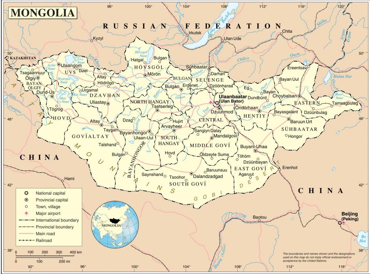 Mongolia hartă țară