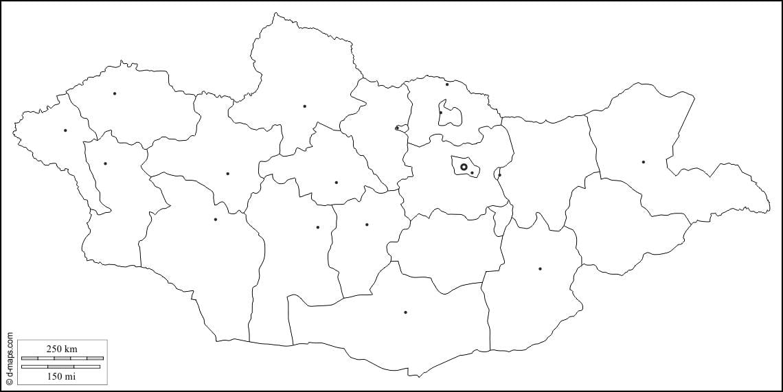 hartă goală de Mongolia