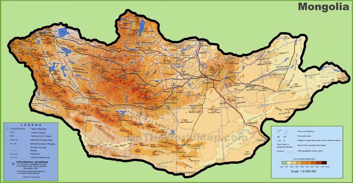 Mongolia localizare pe harta