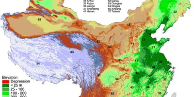 Harta Mongolia altitudine