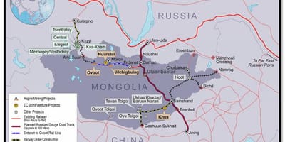 Mongol hartă de cale ferată